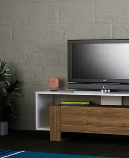 TV stolíky MARRY úzky TV stolík, biela/orech