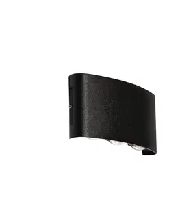 Vonkajšie nástenné svietidlá Vonkajšia nástenná lampa čierna vrátane LED 6-svetlo IP54 - Silly