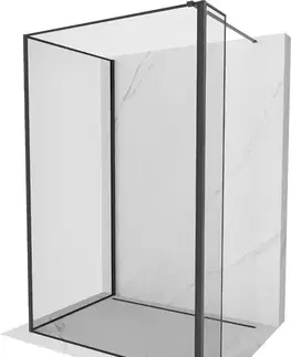Sprchové dvere MEXEN/S - Kioto Sprchová zástena WALK-IN 110 x 110 x 40, čierny vzor, čierna 800-110-110-221-70-70-040