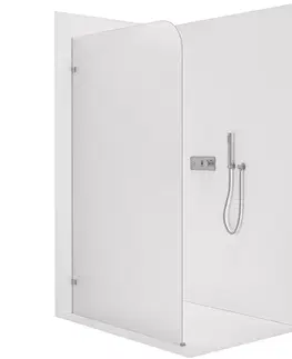 Sprchové dvere CERANO - Sprchová zástena Walk-in Orbis - Ľavá - 8 mm - chróm, mliečne sklo - 80x200 CER-682222