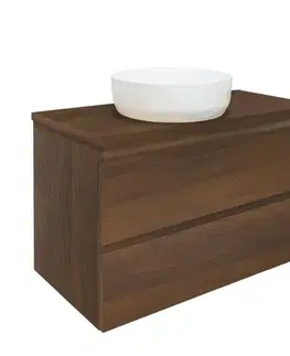 Kúpeľňový nábytok Kúpeľňová skrinka s krycou doskou SAT B-Way 99x50x45 cm orech mat BWAY2100NUTDESK BWAY2100NUTDESK