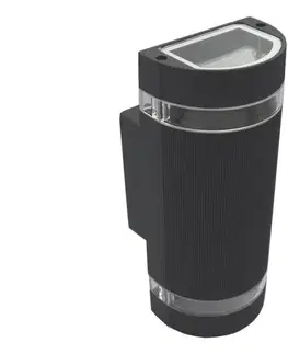 Svietidlá  Vonkajšie nástenné svietidlo KORTEK 2xGU10/30W/230V IP44 čierna SKU012802