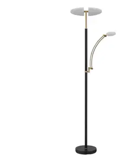 Lampy Globo 58909B - LED stmievateľná stojacia lampa TIRANA 40W/230V + 5,5W čierna 58909B