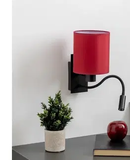 Svietidlá BRILAGI-LED Nástenná lampa NUBILA 1xE27/25W/230V+LED/3W čierna/pompej.červená BG1558+BG1579