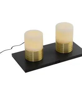 Lampy Sada 2 nabíjateľných zlatých RGBW stolových lamp - Alessia
