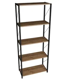 Regály v podkrovnom štýle Regál FD-160-5LBS-001 prírodné