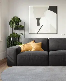 Veľké pohovky DELIFE Veľká pohovka Lanzo 230x95 cm mikrovlákno čierna