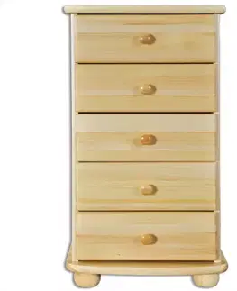 Komody do spálne Komoda z Borovice KD160 surová