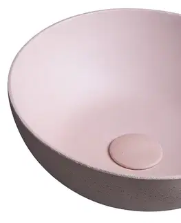 Umývadlá SAPHO - FORMIGO betónové umývadlo na dosku, priemer 39cm, ružová mat FG321
