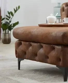 Taburety a podnožky Chesterfield taburet ZETHOS Dekorhome