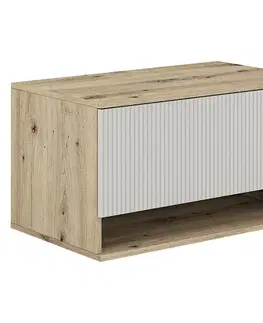 Kúpeľňový nábytok KONDELA Colos 80 kúpeľňová skrinka pod umývadlo dub artisan / kašmír