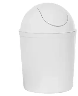 Plastové koše Okrúhly odpadkový kôš Swing 5 l biely