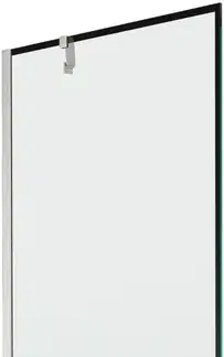Sprchové dvere MEXEN/S - Next vaňová zástena FIX 80 x 150, čierna vzor, nikel kartáčovaná 895-080-000-00-70-97