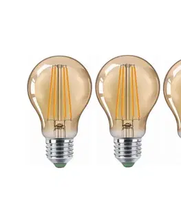 LED osvetlenie SADA 3x LED Žiarovka CLASIC AMBER A60 E27/9W/230V 2200K - BRILAGI ZD-3A6009-22