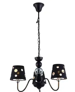 Svietidlá Čierna závesná lampa s lustrom 3xE14 Batley Ledea