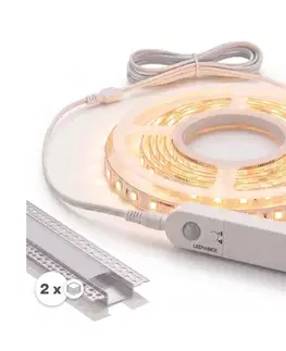 Záhradné lampy SmartLED SADA 1x LED pás so snímačom FLEX LED/3,6W/4xAA 2 m + 2x zapustený profil 1 m 2xSD0106+1xP227986