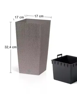 Kvetináče a truhlíky NABBI DRTS170 plastový kvetináč 17 cm mocca