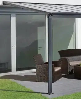 Záhradné pergoly Hliníková pergola 4,96x3 m WALL 53 antracit Lanitplast