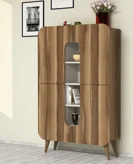 Komody Viacúčelová skrinka Mine - Walnut, Cream