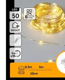 LED osvetlenie  B.V.  - LED reťaz 50xLED/3xAA 5,3m teplá biela B10303K19