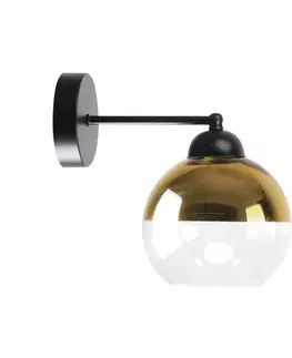 Nástenné svetlá Nástenná lampa Contessa čierna 1X40 E27 zlaté tienidlo