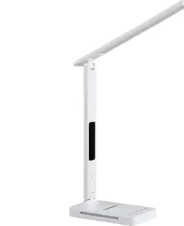 Lampy  LED Stm. lampa s bezdr. nab. QI, displejom a USB portom LED/7W/230V 3000-6000K KLLNE7BI