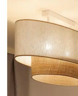 Svietidlá  - Prisadený luster DOUBLE OVAL NATURE 2xE27/15W/230V krémová/béžová 604567