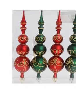Vianočné dekorácie Kinekus Ozdoba závesná špic, plastová, 18 cm, sada 4 ks mix