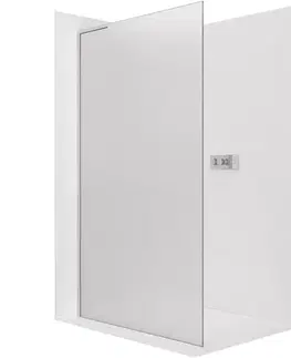 Sprchové dvere CERANO - Sprchová zástena Walk-in Onyx L-ľavá vzpera - 8 mm - chróm, mliečne sklo - 70x200 CER-8050BD860