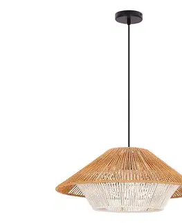 Svietidlá  Závesný luster na lanku AFRICA 1xE27/40W/230V, priemer 50 cm, hnedá/krémová 31-26897