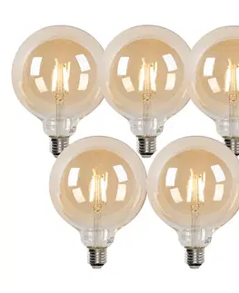 LED osvetlenie Sada 5 inteligentných LED žiaroviek E27 G125 zlatá 4,9 W 470 lm 1800-4000 K