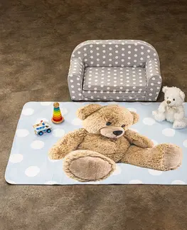Koberce a koberčeky Vopi Detský koberec Ultra Soft Medvedík modrá, 100 x 150 cm