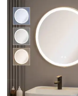 Kúpeľňové zrkadlá BRILAGI-LED stmievateľné vyhrievané zrkadlo s podsvietením, hliníkový profil ALU PRO LED/18W/230V, priemer 60 cm, IP44, lesklý chróm FG-GM1110-18W-CHR