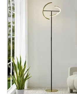 Lampy Eglo 901973-LED Stmievateľná stojacia lampa CASTELPOTO 2xLED/8,8W/230V zlatá/čierna 901973