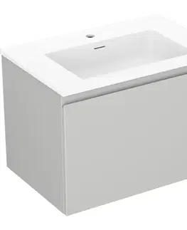 Kúpeľňový nábytok MEXEN/S - Orio kúpeľňová skrinka 70 cm s umývadlom Otis, 1 šuplík, sivá mat/biela mat 91A10-07047-1-BF62-W18M01