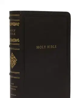 Náboženstvo NKJV Large Print Reference Bible, Black Leathersoft, Red Letter, Comfort Print, Thumb Indexed (Sovereign Collection) - Thomas Nelson