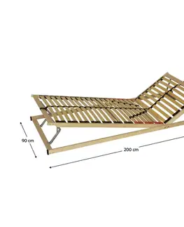 Rošty KONDELA Double Expert T5 polohovateľný lamelový rošt 90x200 cm prírodná