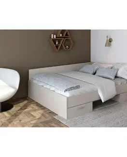 Postele KONDELA Boat 160 posteľový rám s úložným priestorom kašmír