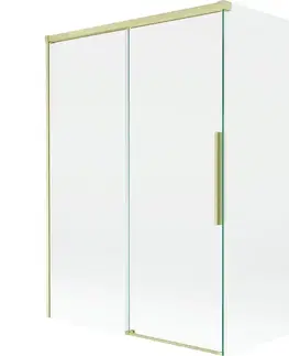 Sprchové dvere MEXEN/S - Rox vaňová zástena 2-krídlová posuvná 120 + 70 x 150, transparent, zlatá kartáčovaná 8C9-120-070-55-00