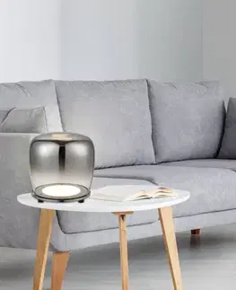 Stojacie lampy Stojaca lampa čierna sklenená LED 17cm Berloz Ledea