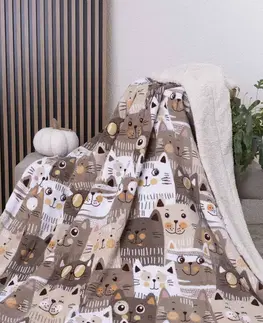 Deky MKLozkoviny.sk Baránková deka mikroplyš Exclusive 150 × 200 cm – Mačacia invázia