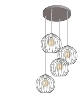 Svietidlá  Luster na lanku MERCURE 4xE27/15W/230V šedá W-KD 1388/4 GR