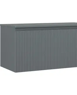 Kúpeľňový nábytok MEXEN/S - Rivel kúpeľňová skrinka pod umývadlo 100 cm s doskou, 1 šuplík, reliéf, grafit mat 91A20-10047-1-BFC66