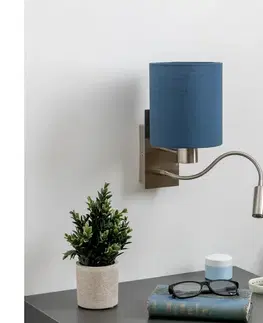 Svietidlá BRILAGI - LED Nástenná lampa NUBILA 1xE27/25W/230V+ LED/3W chróm/tmavomodrá BG1556+BG1575