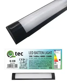 Vnútorné osvetlenie Lineárne svietidlo BATTEN LED čierne 18W Q-33B
