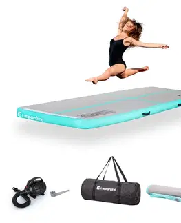 Žinenky Airtrack inSPORTline Airstunt 300x100x10 cm bielo-modrý s elektrickou pumpou