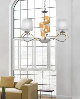 Svietidlá Závesná lampa chróm/zlatý luster 3x40W E14 Denis