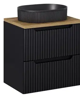 Skrinky do kúpeľne ArtCom Kúpeľňová skrinka s umývadlom a doskou NOVA Black DU60/1 | 60 cm