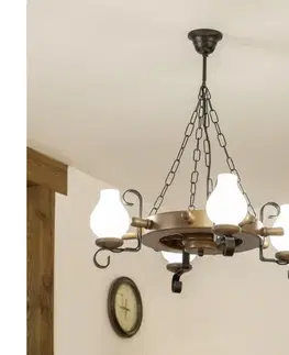 Svietidlá BRILAGI - Luster na reťazi TIMONA 4xE14/40W/230V priemer 50 cm buk/orech EX-01003