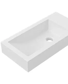 Umývadlá CERANO - Umývadlo z liateho mramoru Sofia - biela matná - 50x25 CER-679472